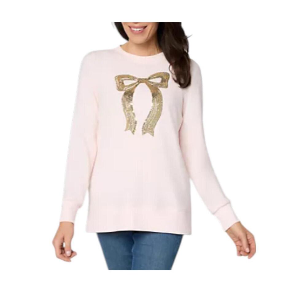 Jingle Belles by Kim Gravel Women's Golden Girls Holiday Sweater Pink - Regular